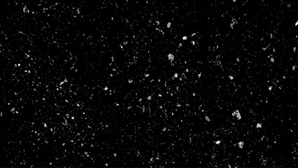 Falling snow isolated on black backround - Design template