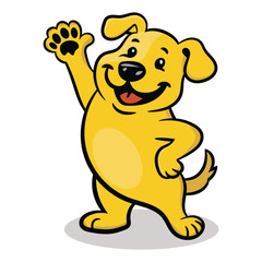 hand drawn Cartoon yellow dog character illustration
