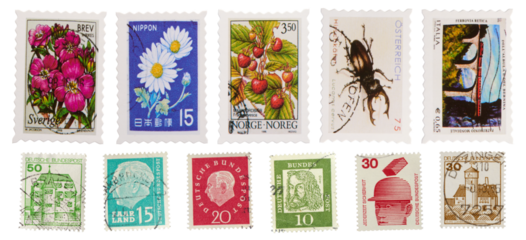 Stamps post collection - Ready to use Premium PNG Cutout Isolated image