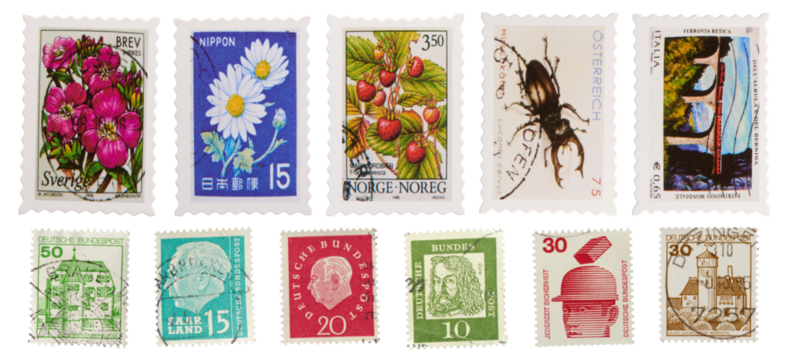 Stamps post collection - Ready to use Premium PNG Cutout Isolated image