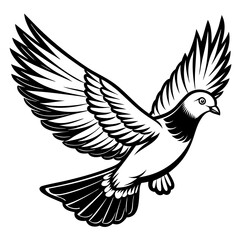 Obraz premium realistic flying pigeon