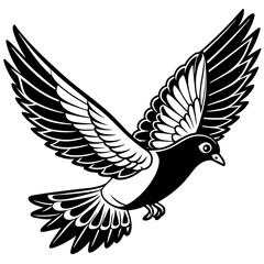 realistic flying pigeon