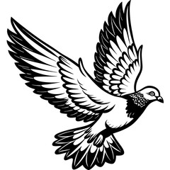 realistic flying pigeon