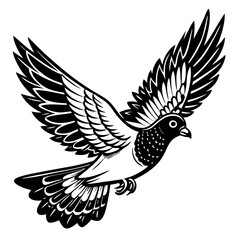 realistic flying pigeon