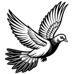 realistic flying pigeon