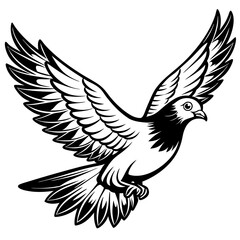 realistic flying pigeon
