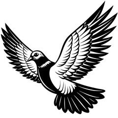 realistic flying pigeon