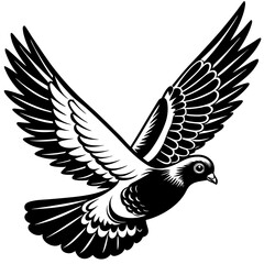 realistic flying pigeon