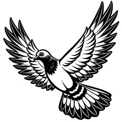 realistic flying pigeon