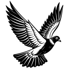 realistic flying pigeon