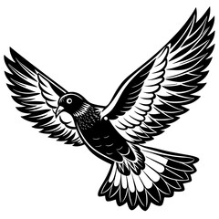 realistic flying pigeon