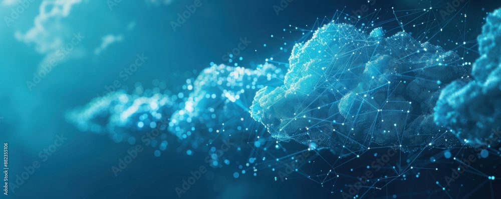 Wall mural cloud connection for transfer data on internet , technology concept panorama. generative ai.