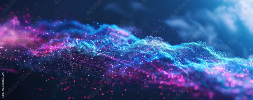Wall mural cloud connection for transfer data on internet , technology concept panorama. generative ai.