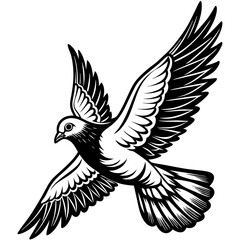 realistic flying pigeon