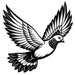 realistic flying pigeon