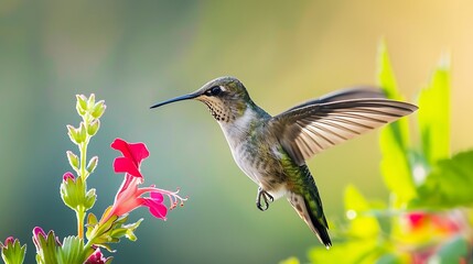 Naklejka premium A hummingbird Feast at beach