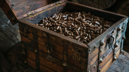 Wood Pellet Treasure Chest. Generative AI