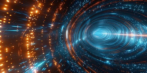 Obraz premium Abstract Swirling Lights Tunnel