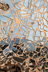 Detail of graffiti and mirror mosaic, Spain