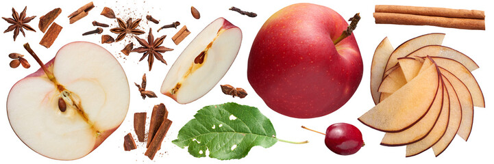 Apple and cinamon fall flavours collection - Ready to use Premium PNG Cutout Isolated image