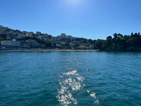 Montenegro Adriatic sea Ulcinj town urban skyline 