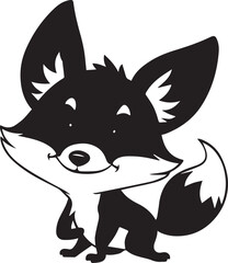 cute fox vector art illustration