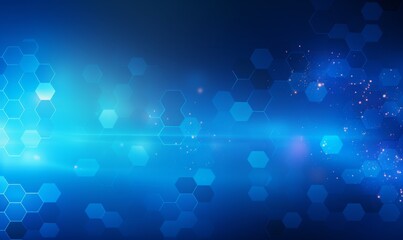 Blue background with a hexagon outline vector illustration. Digital technology and science concept, blue color, flat design, simple geometric shapes, abstract style, without any text or letters