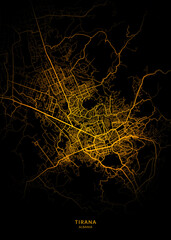 Tirana City Map Poster Minimalist - Tirana Albania City Maps Modern Wall Art Home Decor Ready to Printable
