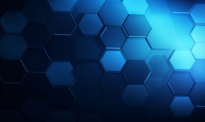 Blue background with a hexagon outline vector illustration. Digital technology and science concept, blue color, flat design, simple geometric shapes, abstract style, without any text or letters