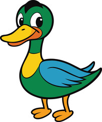 Cute Mallards duck vector clipart for printable digital graphics and designs