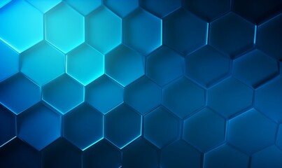 Naklejka premium Blue background with a hexagon outline vector illustration. Digital technology and science concept, blue color, flat design, simple geometric shapes, abstract style, without any text or letters