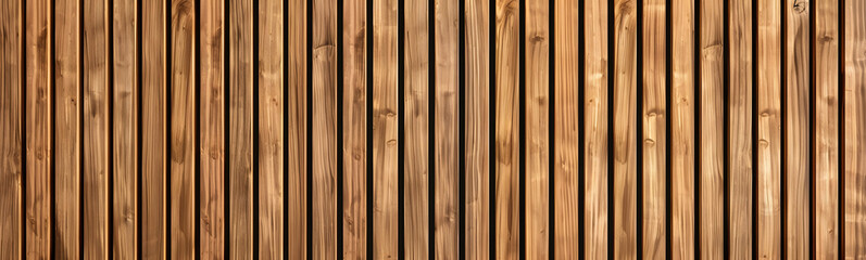 Obraz premium Wood background banner panorama long - Brown wooden acoustic panels wall texture , seamless pattern..