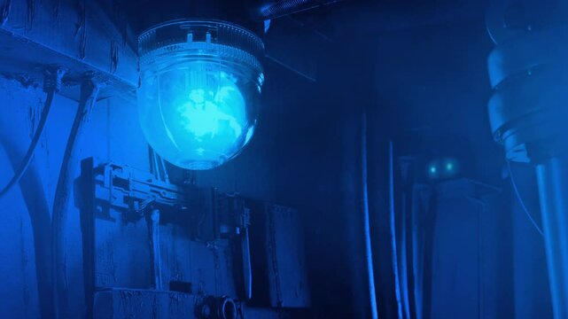 Flashing Light On Wall With Steam Rushing Past Loop