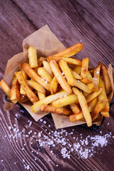 french fries in fryer basket