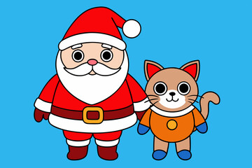 Santa Claus Vector Illustration Cartoon, Clipart and Line Art Design. Santa Claus vector in cartoon, clipart, and line art styles for festive designs.