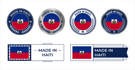 Haiti Flag Stamp. Made in Stamp Isolated in White Background. Symbol, Vector, Icon, Illustration.