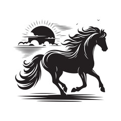 horse silhouette vector