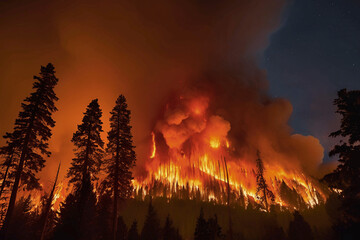 Image of a forest fire generated by AI