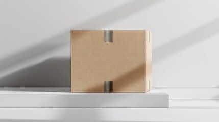 Cardboard box warehouse mockup