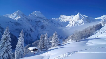 Obraz premium Snowy Mountain Landscape