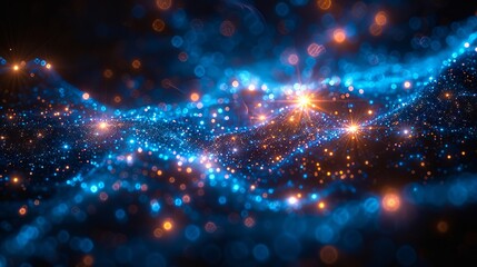 Obraz premium A blue and white abstract background with stars.