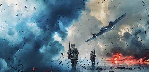 illustration pour les célébrations du débarquement Américain en Normandie en juin 1944