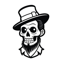 ghost skull vector on white background