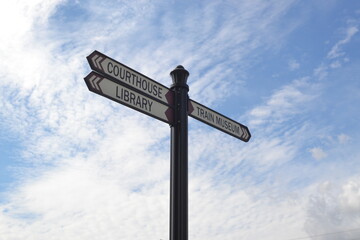 signpost on the sky background