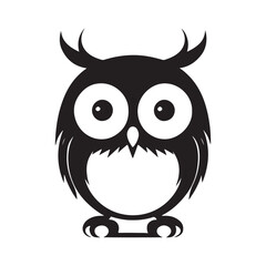 Ghost owl silhouette vector illustration