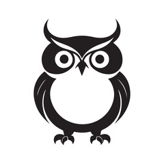 Ghost owl silhouette vector illustration