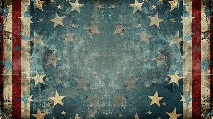 Vintage background with colors and elements of the American flag