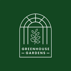 Elegant Greenhouse Gardens Logo with Minimalist Design