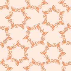 Obraz premium Peach fuzz botanical texture vector background with color of the year two tone linen fabric effect. Soft fresh modern design for all over decor, wallpaper and on trend repeat tile textures. 