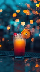 Vibrant Tequila Sunrise Cocktail with Beautiful Gradient Colors